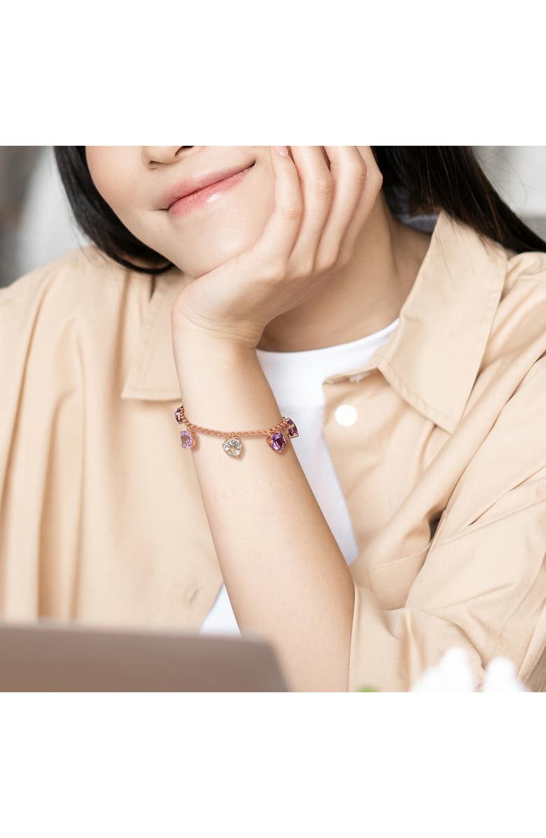 DELMAR Amethyst & Prasiolite Charm Bracelet, Alternate, color, Multicolor