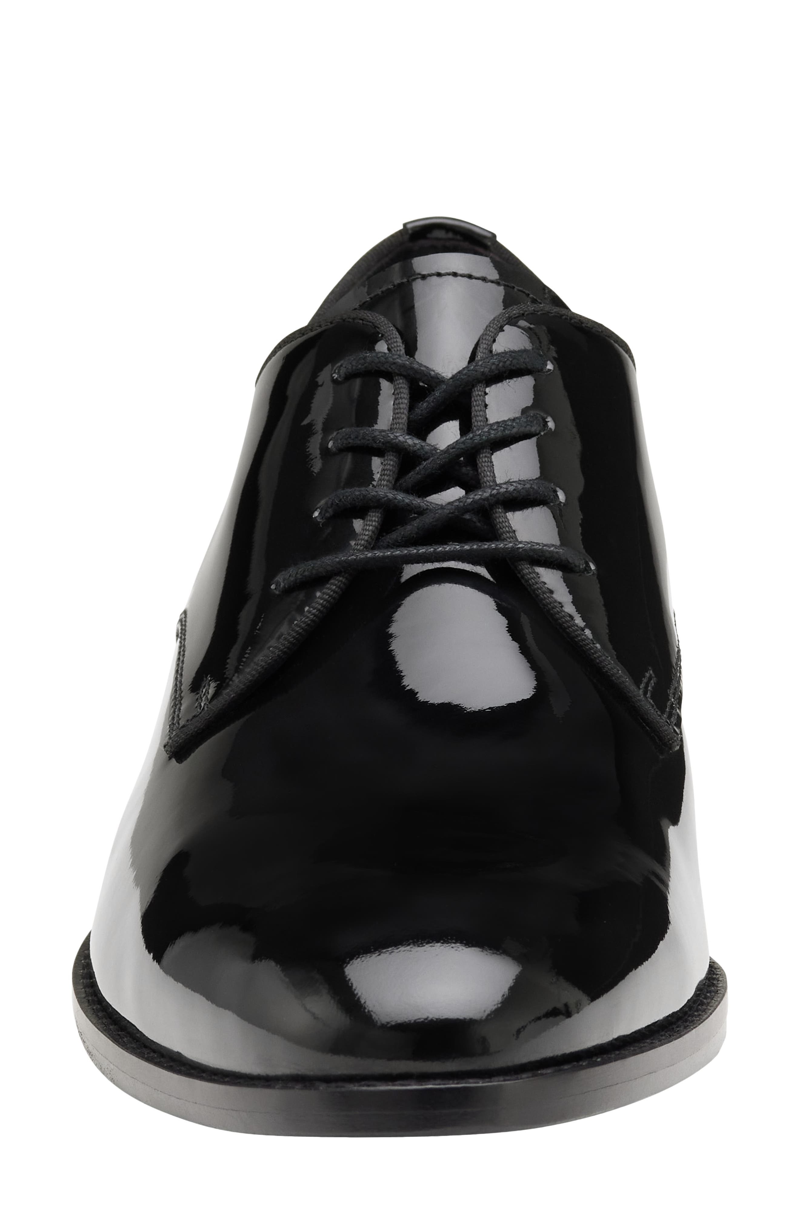 Johnston & Murphy Gavney Plain Toe Derby, Alternate, color, Black Patent