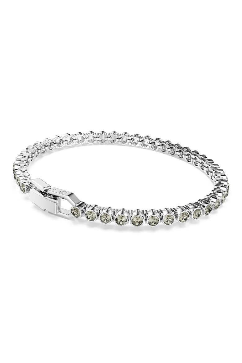 Imber Bezel Set Crystal Tennis Bracelet, Alternate, color, RHODIUM/GREEN