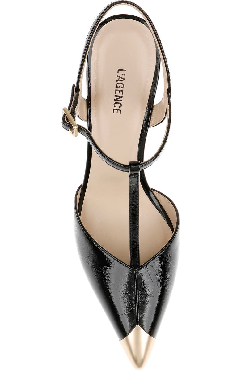 L'AGENCE Kaveh Ankle Strap Sandal, Alternate, color, Black Patent