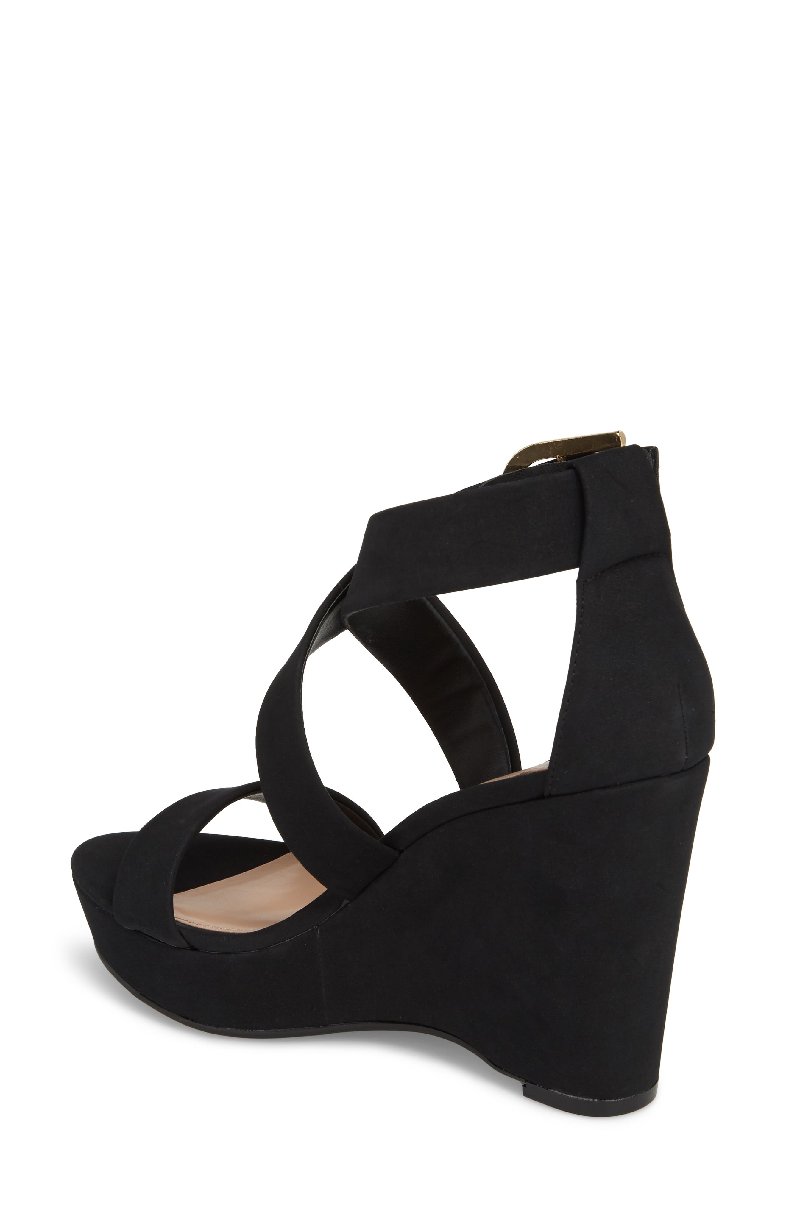Jae Wedge Sandal, Alternate, color, BLACK