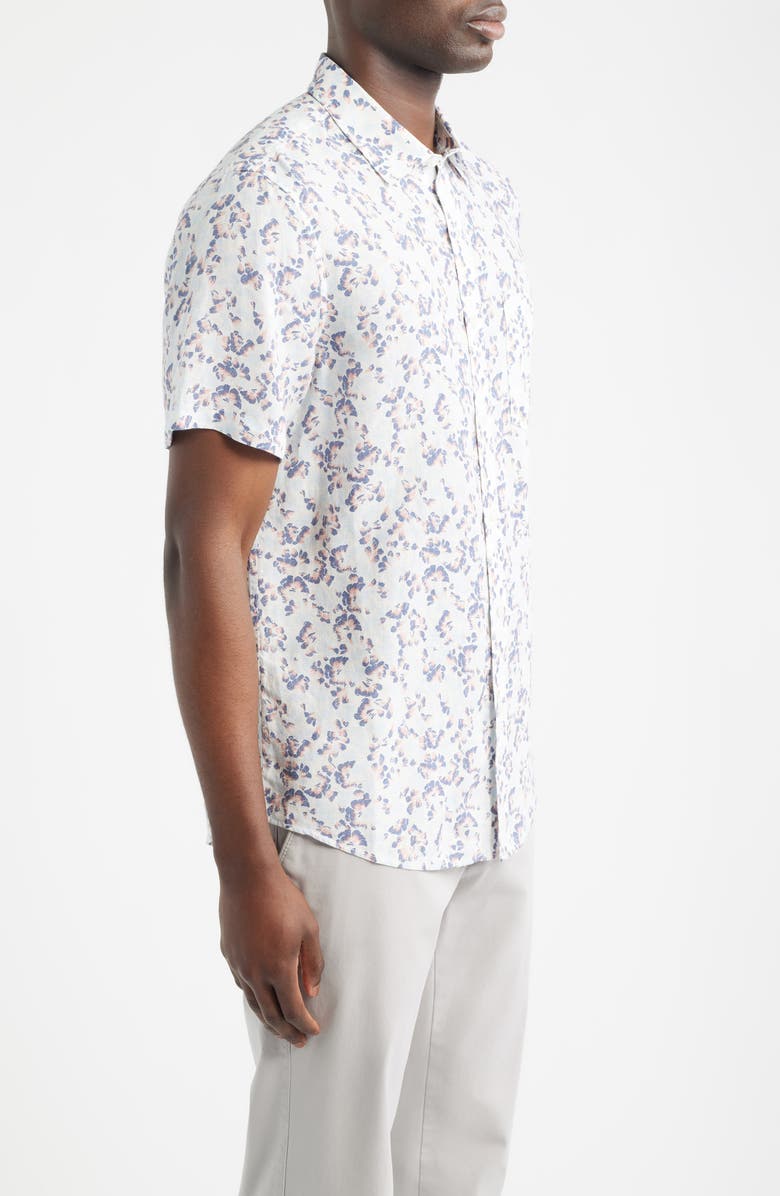 Nordstrom Fan Floral Print Short Sleeve Shirt, Alternate, color, Blue Bijou Fan Floral