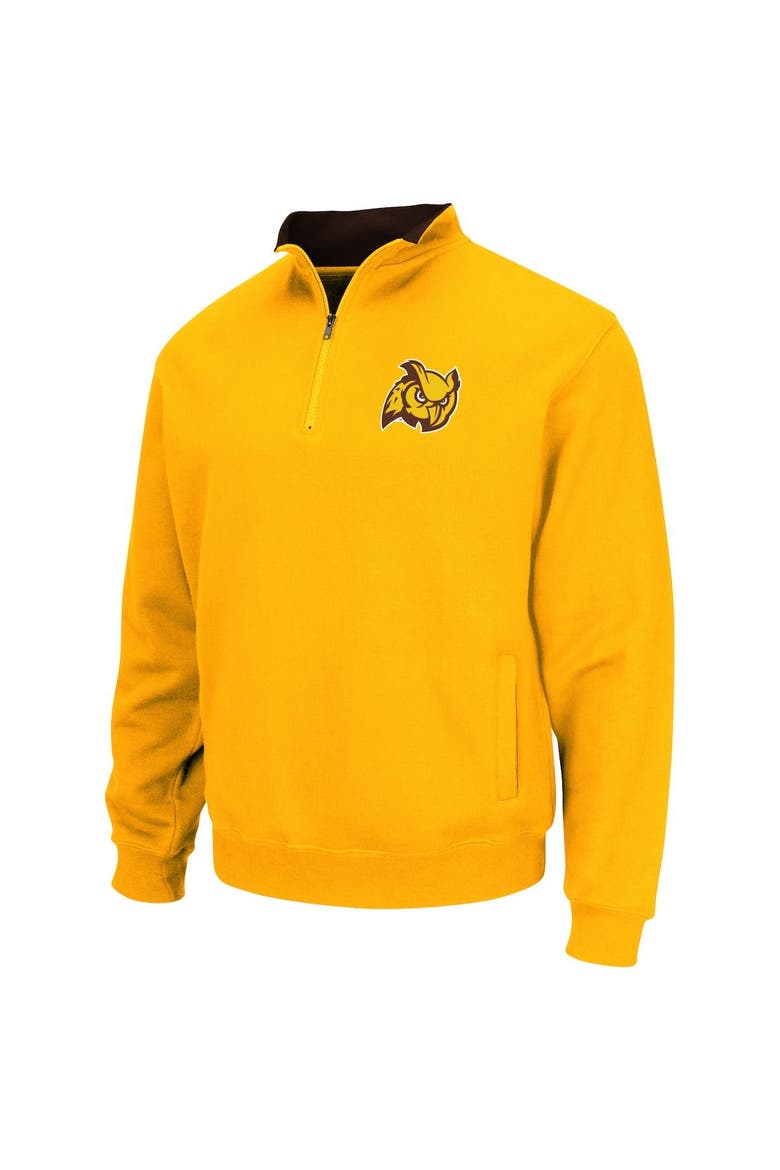 Men's Colosseum Gold Rowan Profs Tortugas Quarter-Zip Sweatshirt, Alternate, color, Gold