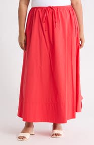 Renee C Cotton Poplin Maxi Skirt
