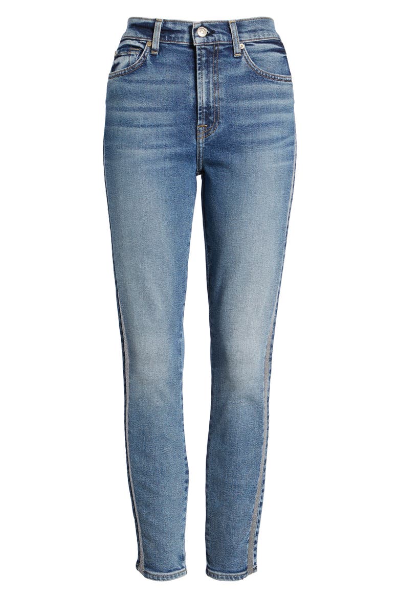 7 For All Mankind® Luxe Vintage Side Stripe High Waist Ankle Skinny Jeans, Alternate, color, LUXE VINTAGE MUSE