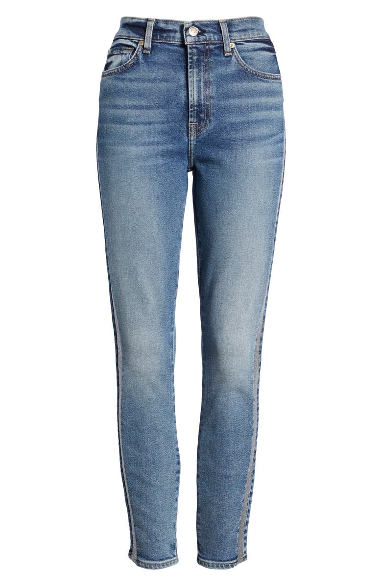 7 For All Mankind <sup>®</sup> Luxe Vintage Side Stripe High Waist Ankle Skinny Jeans, Alternate, color, 
