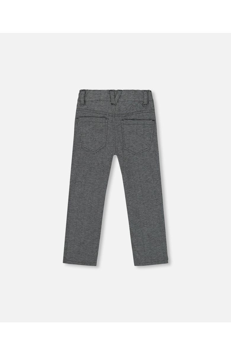 Deux par Deux Stretch Jacquard Pants Herringbone, Alternate, color, Gray Chevrons