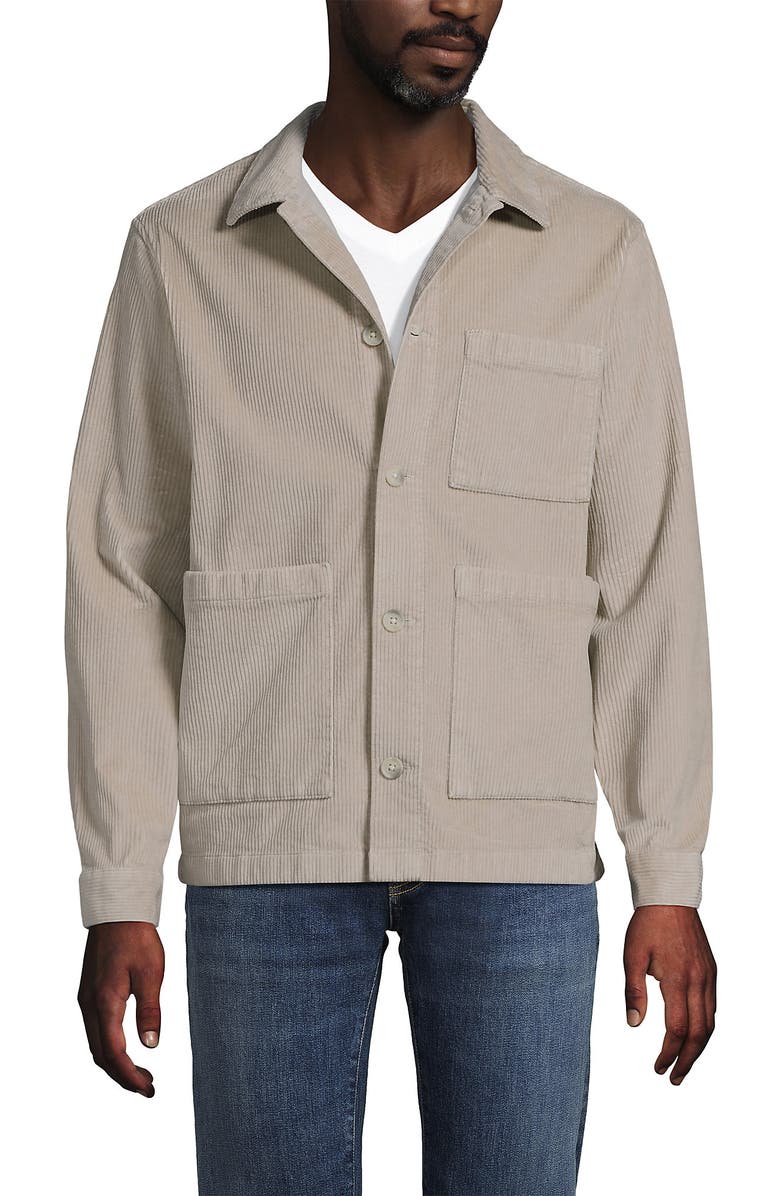 Lands' End Corduroy Chore Jacket, Main, color, Dusk Gray