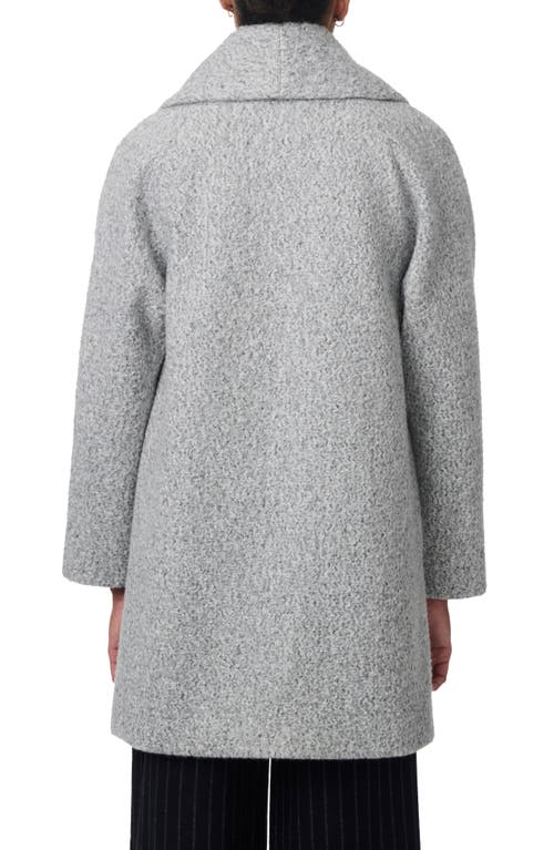 Bernardo Shawl Collar Double Breasted Faux Shearling Coat In Heather Grey