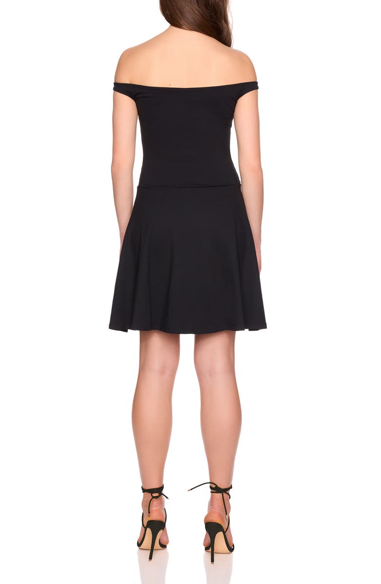 Susana Monaco Off-the-Shoulder Minidress, Alternate, color, Black