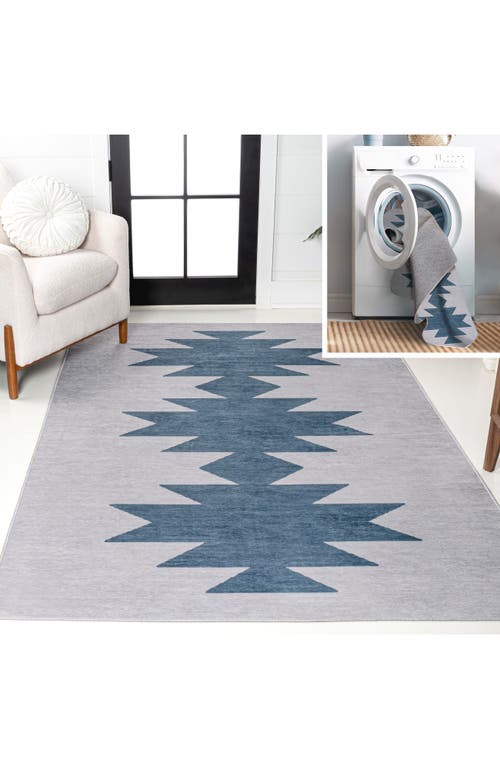 Jonathan Y Chayton Minimalist Geometric Machine-washable Area Rug In Blue