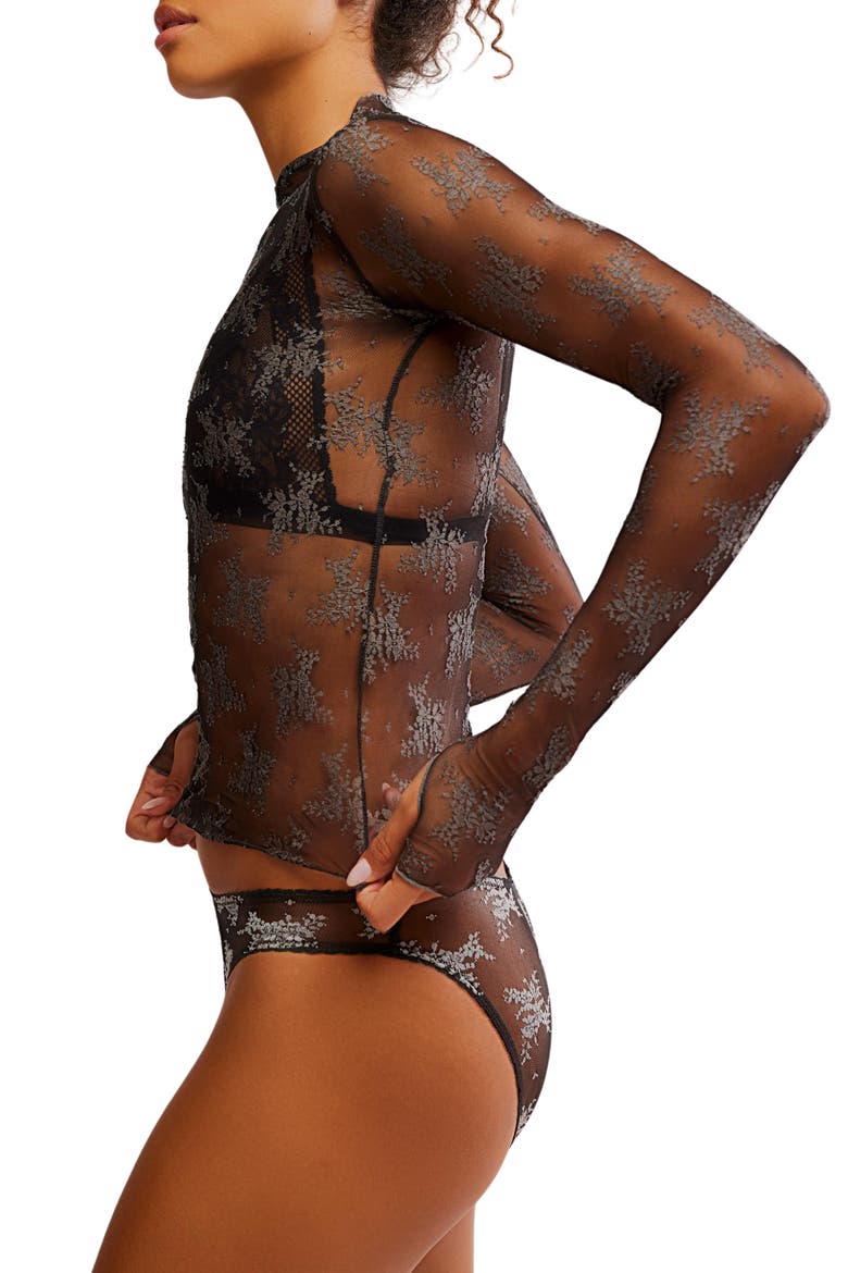Two-Tone Lady Lux Sheer Mesh Top, Alternate, color, THUNDERSTORM COMBO