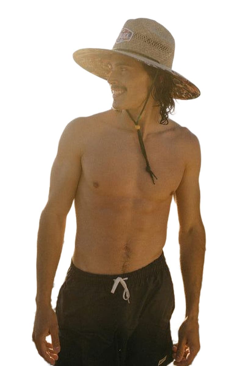 Hemlock Fortune Straw Lifeguard Hat, Alternate, color, Koi Fish