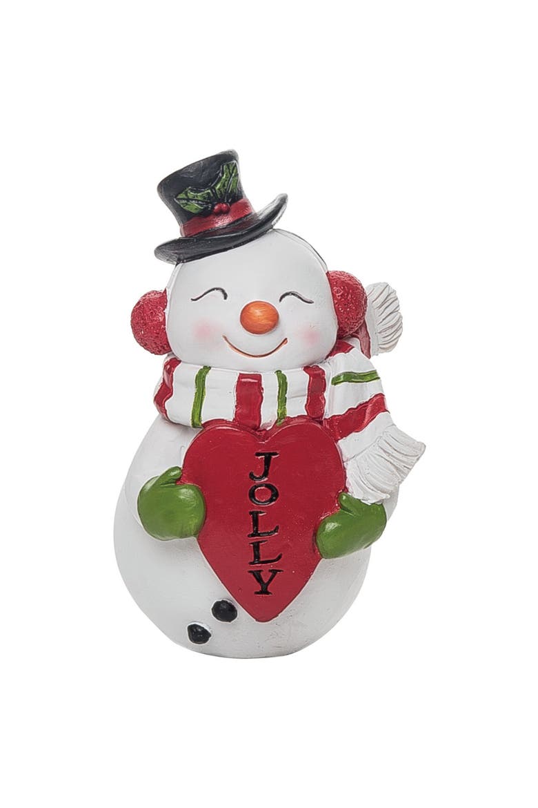 Multicolored Christmas Sweet Bright Snowman Figurine, Main, color, Multicolored
