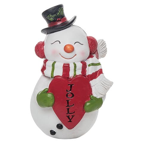 Multicolored Christmas Sweet Bright Snowman Figurine