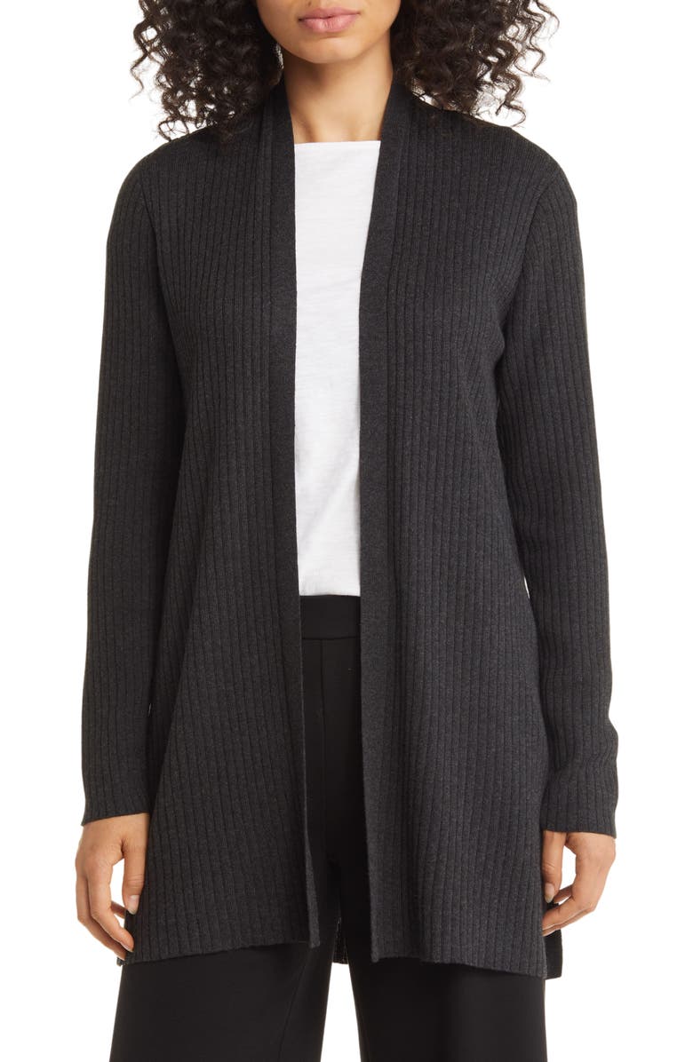 Eileen Fisher Organic Cotton Blend Longline Cardigan, Main, color, 