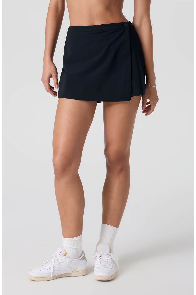 Miles Wrap Sport Miniskort, Main, color, BLACK
