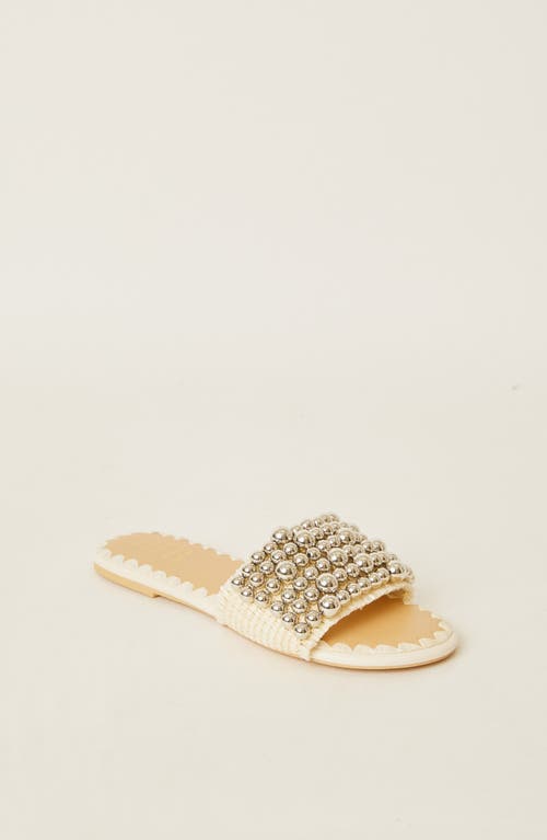 Btb Los Angeles Milos Pearl Slide In Cream Silver