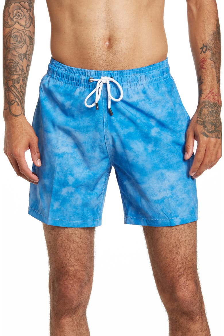 Sano Printed 4-Way Stretch Board Shorts, Main, color, BRILLIANT BLUE