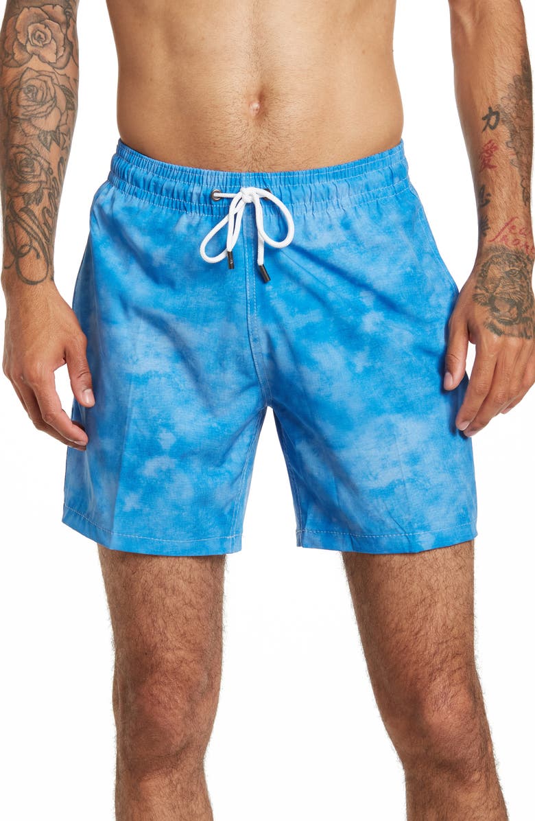 Trunks Surf & Swim Co. Sano Printed 4-Way Stretch Board Shorts, Main, color, 
