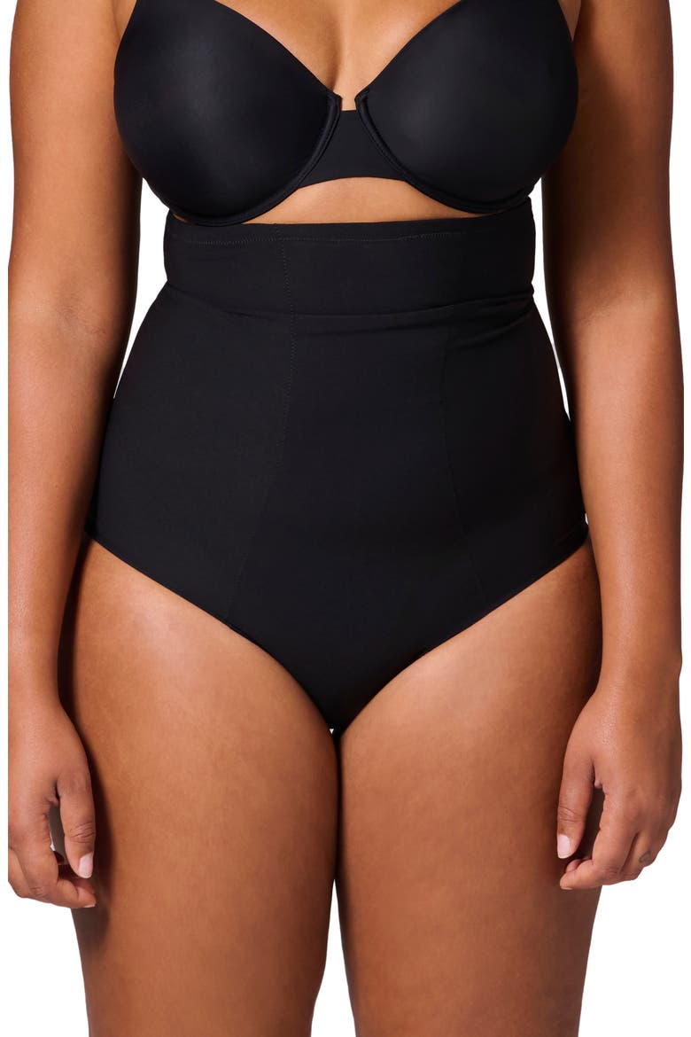 Story High Waist Shaping Briefs, Main, color, BLACK