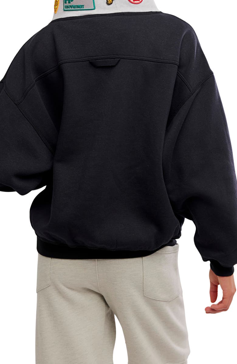 Free People Final Call Patch Hoodie, Alternate, color, Black