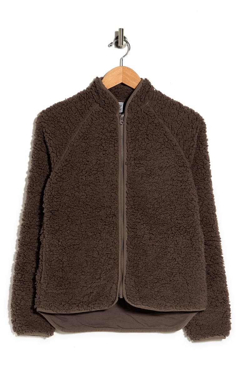 Z by Zella Aura Faux Shearling Zip Front Jacket, Alternate, color,