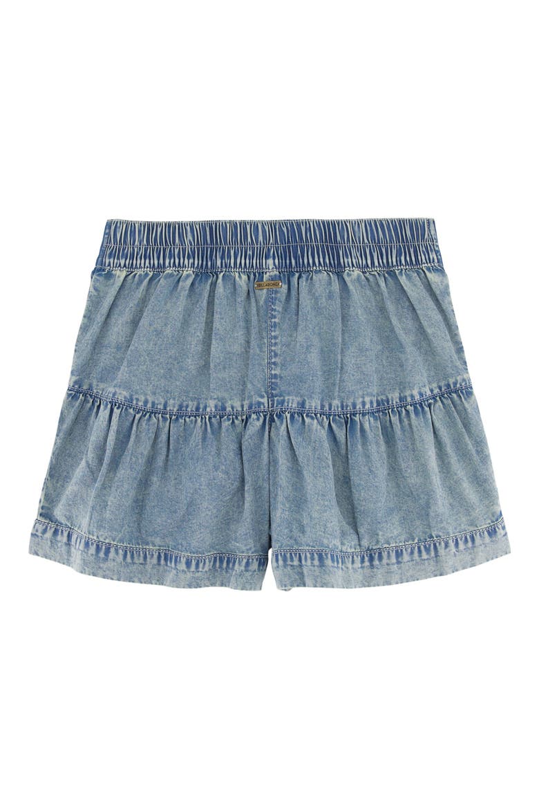 Kids' Saltwater Gathered Accent Denim Shorts, Alternate, color, OCEAN WASH