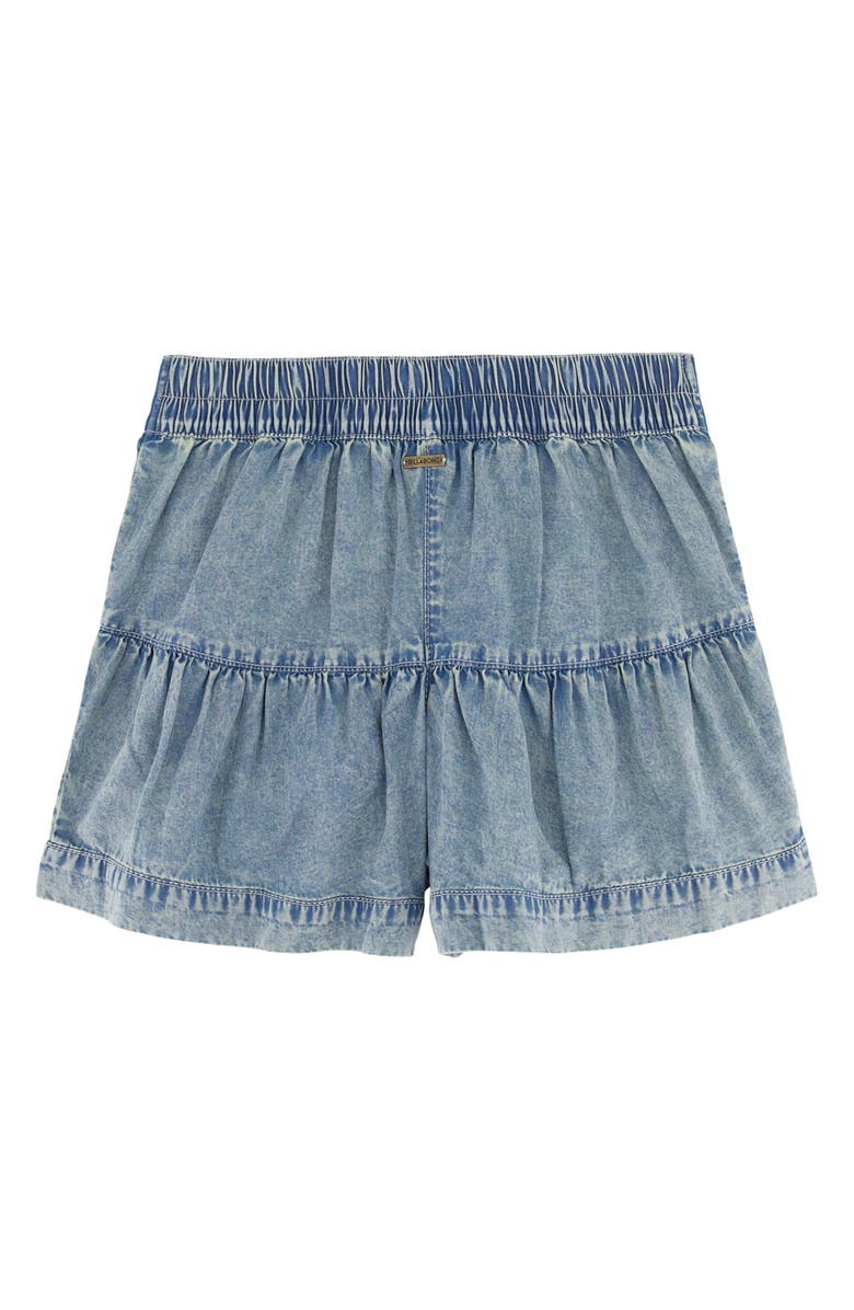Billabong Kids' Saltwater Gathered Accent Denim Shorts, Alternate, color, Ocean Wash