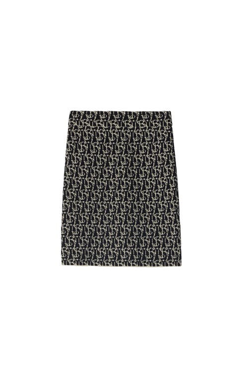 Shop Burberry B Charm Wool Blend Skirt In Black