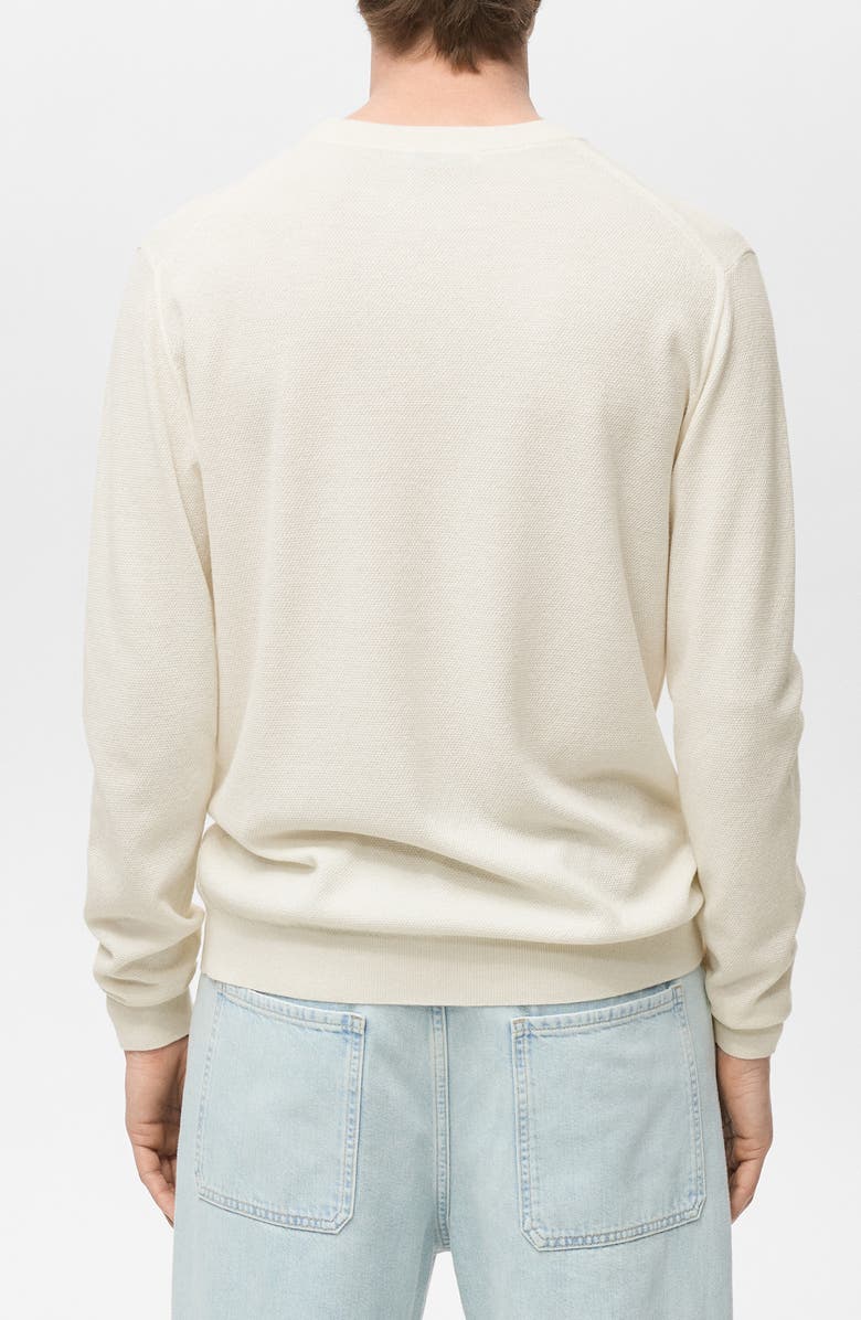 MANGO Regular Fit Fine Knit Sweater, Alternate, color, Ivory White