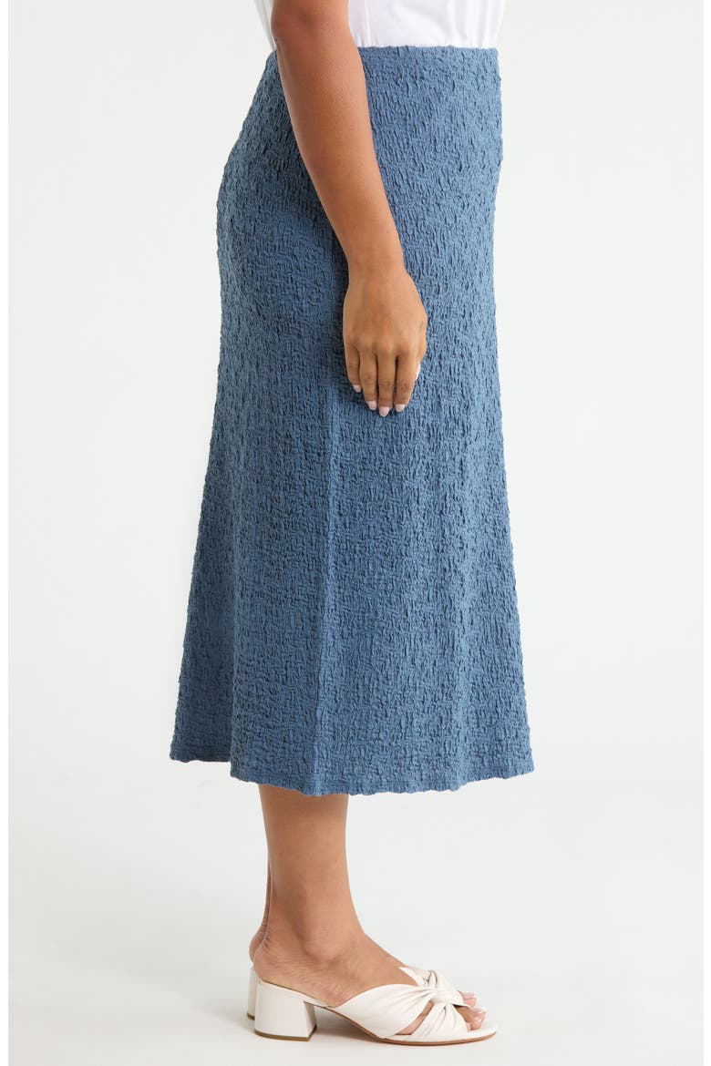 Crinkled Organic Cotton Blend Midi Skirt, Alternate, color, CLDSP