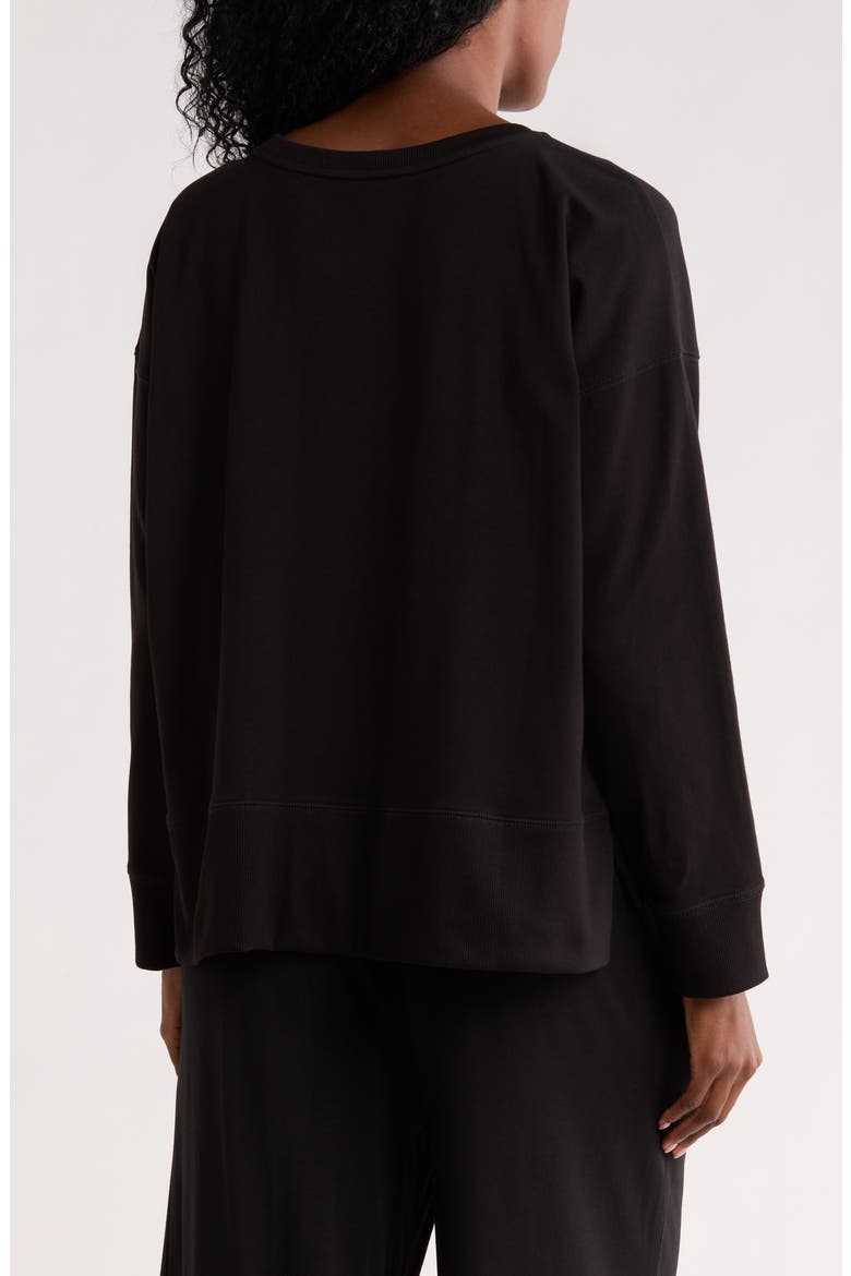 Crewneck Long Sleeve T-Shirt, Alternate, color, BLACK