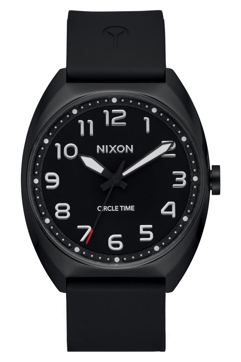 Mullet Silicone Strap Watch, Main, color, BLACK / BLACK
