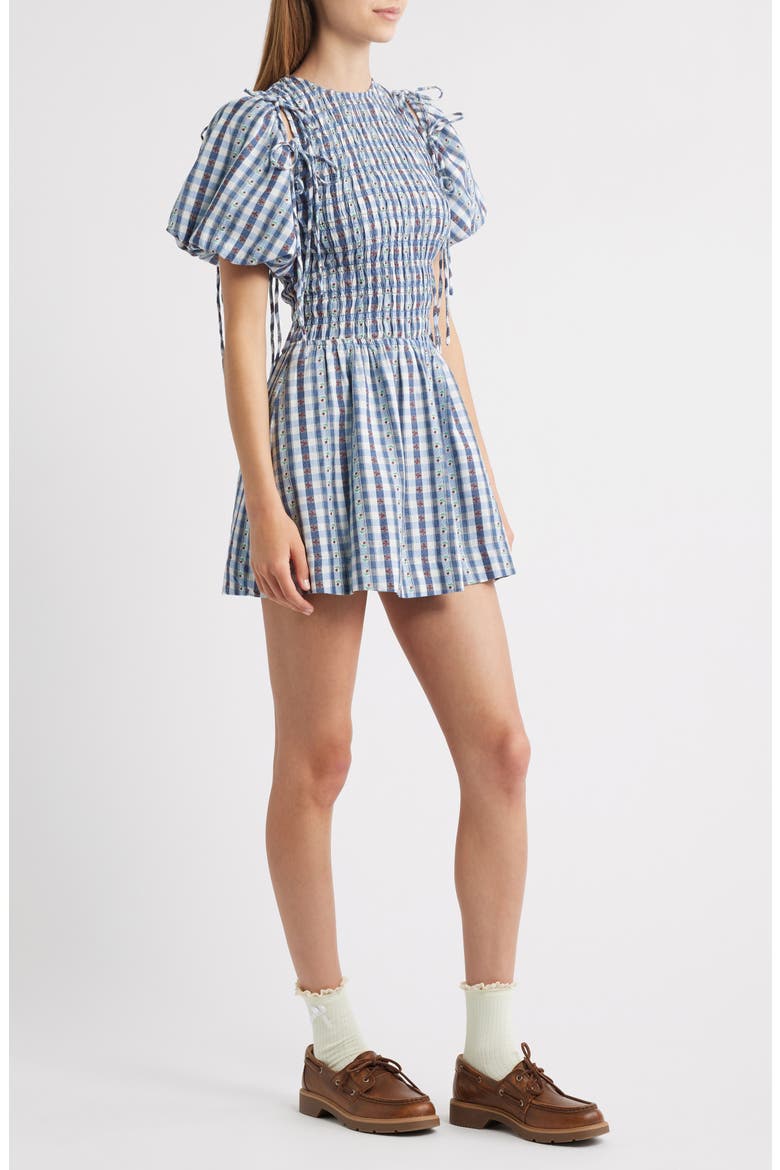 Becca Organic Cotton Bubble Minidress, Alternate, color, NAVY