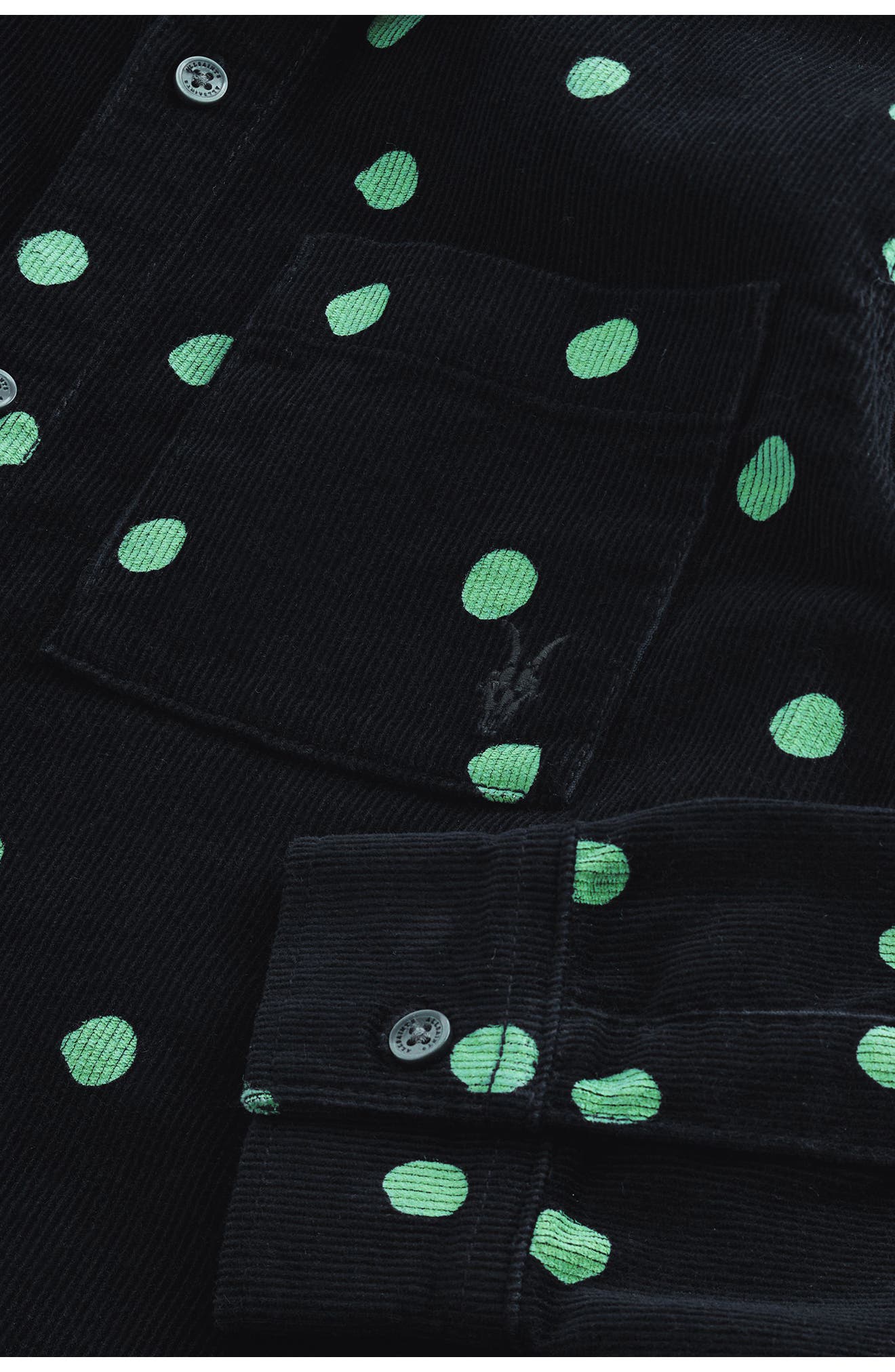 Kids' Polka Dot Cotton Corduroy Button-Up Shirt