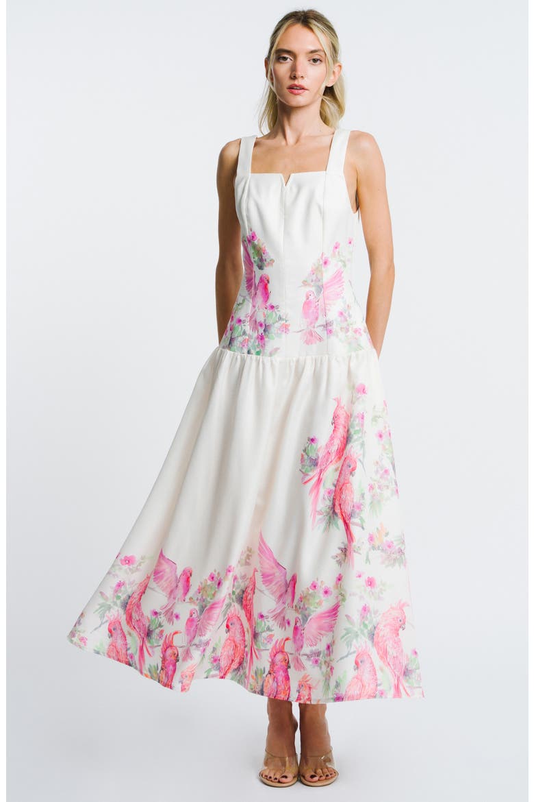 Marsella Print Square Neck Maxi Sundress, Alternate, color, CREAM MULTI