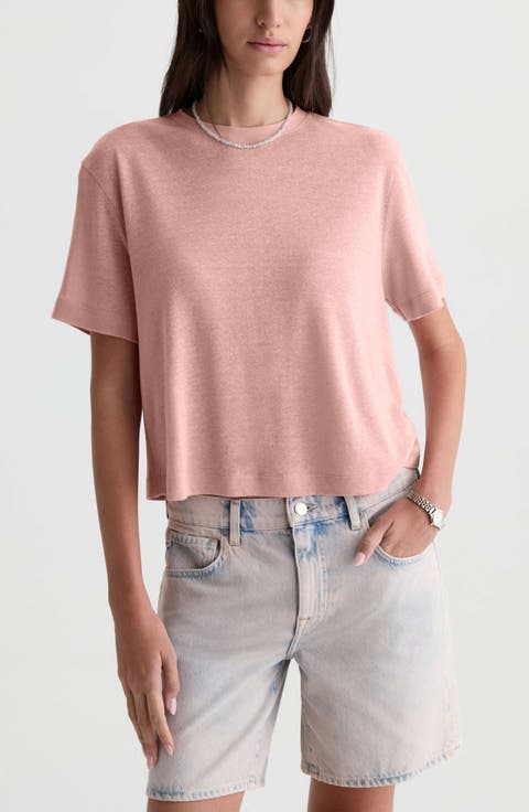 Charli Boxy Linen Blend T-Shirt