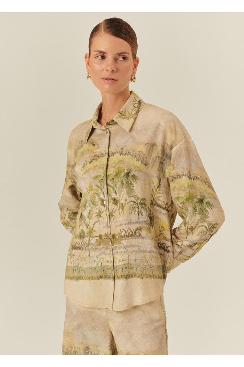 The Chic Coastal Inspired Shirt, Alternate, color, Beige Patterned