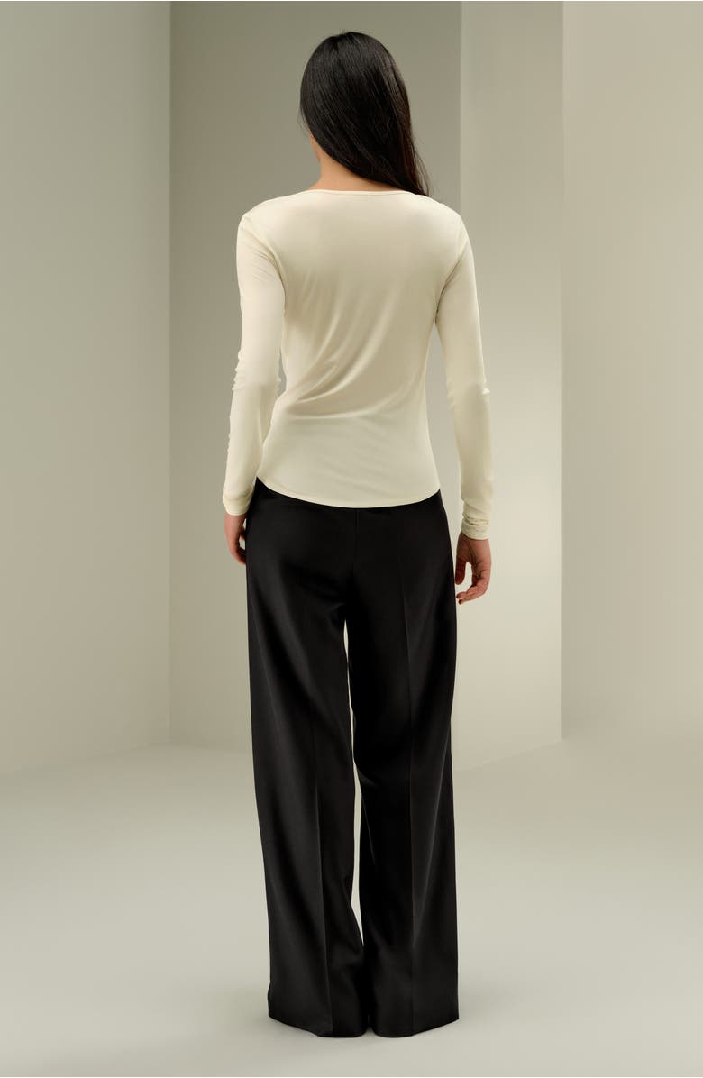 Lilysilk Scoop-Neck Pure Silk Slim Fit Top, Alternate, color, Lily White