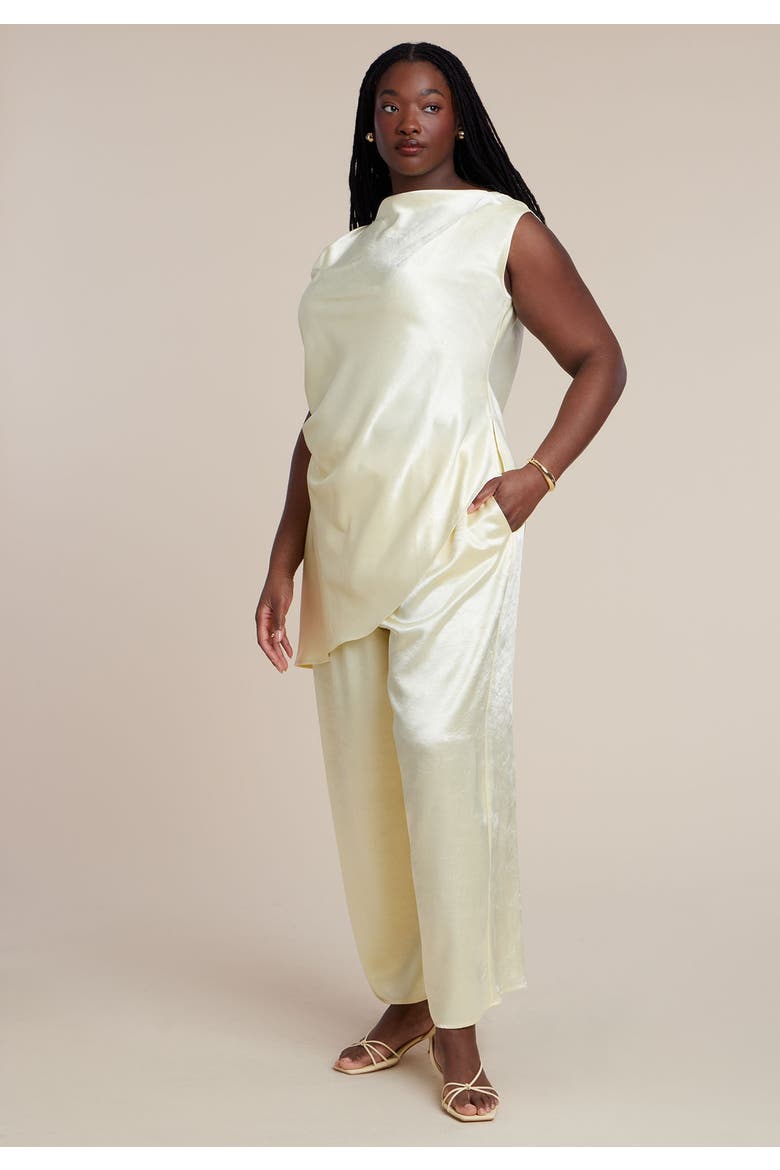 Pleat Detail Longline Top, Alternate, color, GOLDEN HAZE