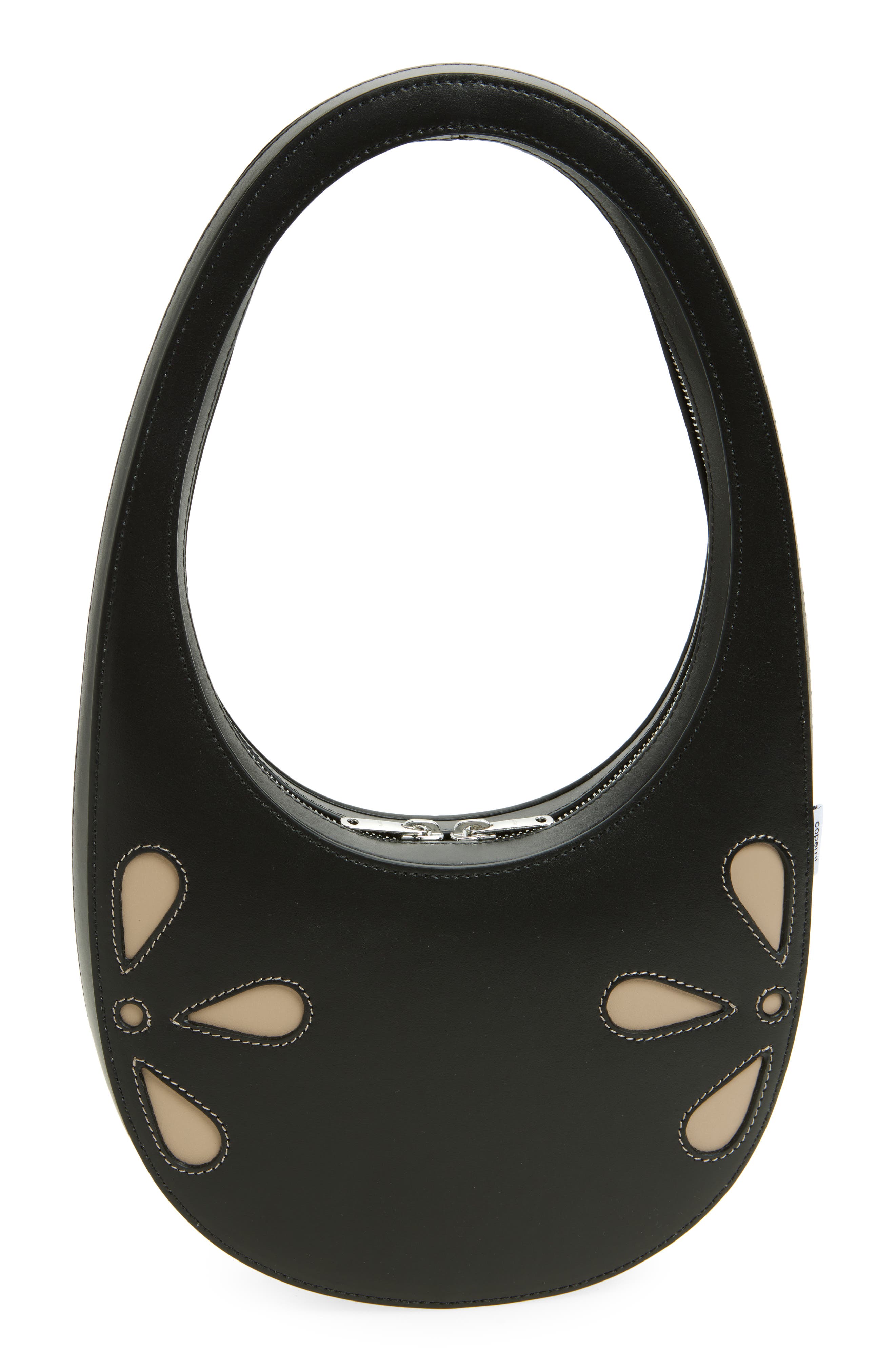 Coperni Swipe Petal Top Handle Bag, Alternate, color, Black-Beige