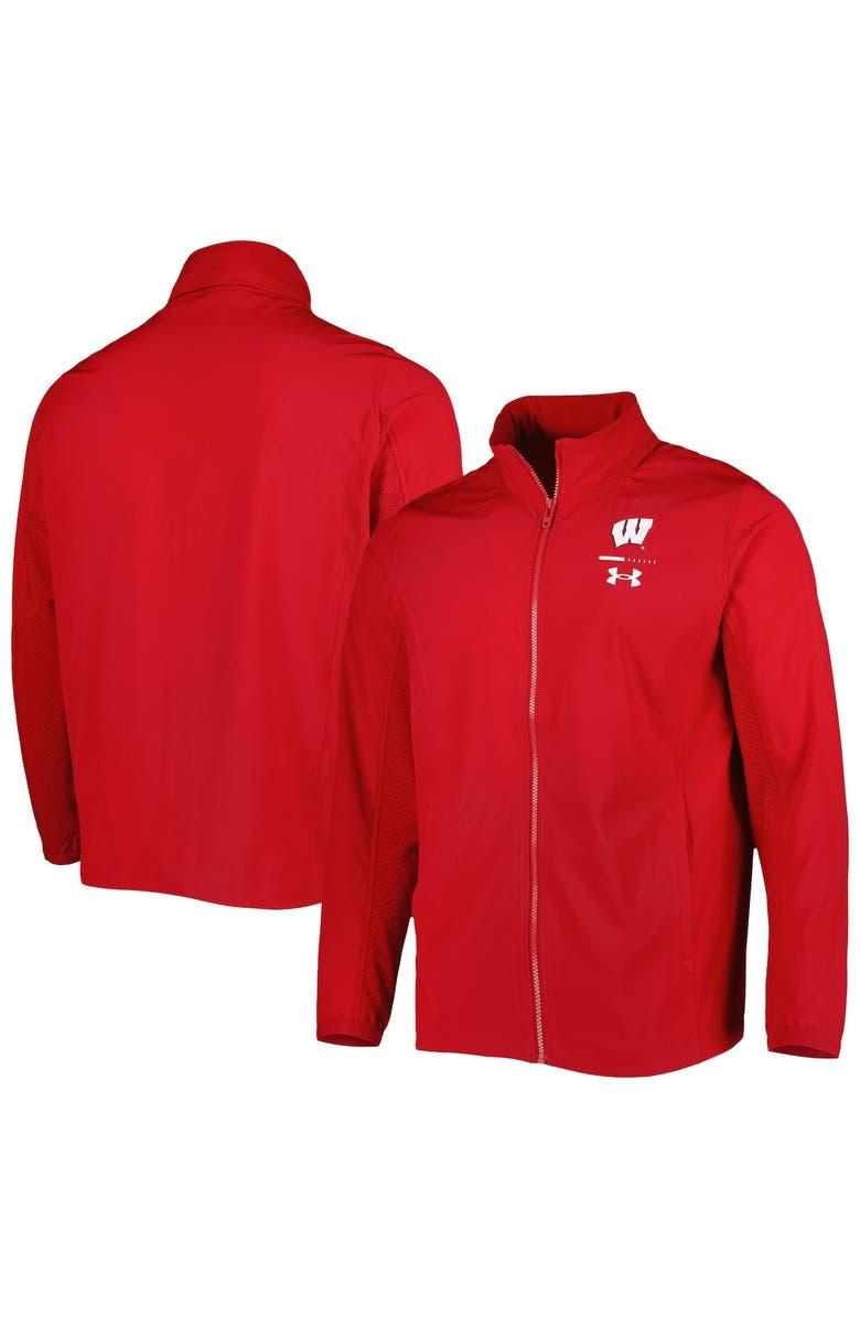Under Armour Men's Under Armour Red Wisconsin Badgers Squad 3.0 Full-Zip Jacket, Main, color, Red
