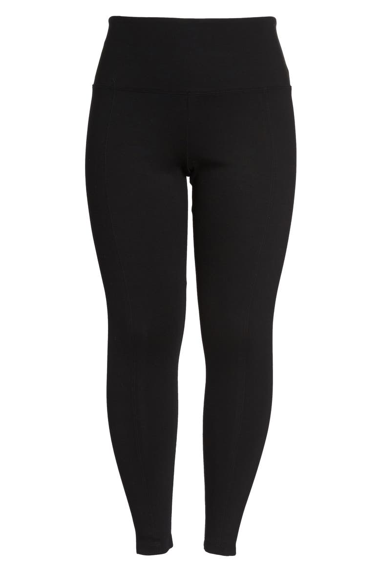 Lyssé Center Seam Ponte Leggings, Alternate, color, BLACK