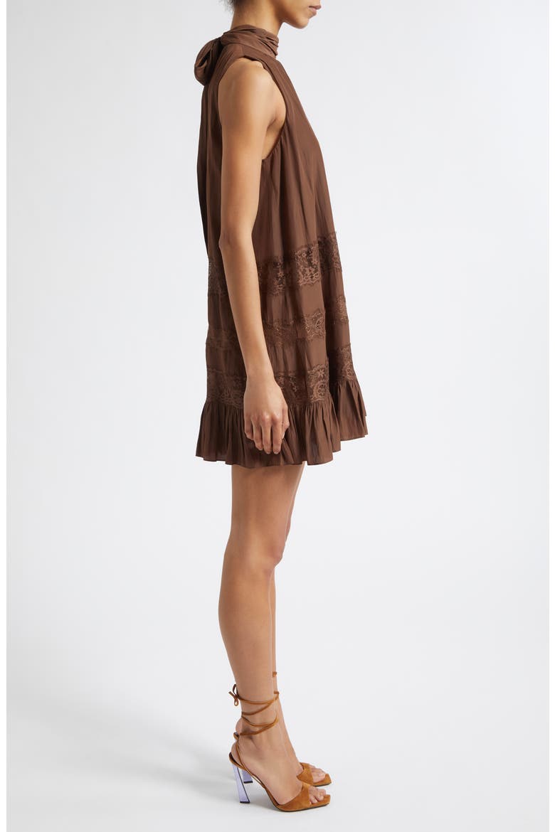 Samantha Lace Inset Minidress, Alternate, color, SEPIA