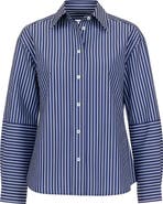 Callas Milano Aura Lantern sleeve stripe shirt
