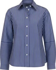 Callas Milano Aura Lantern sleeve stripe shirt