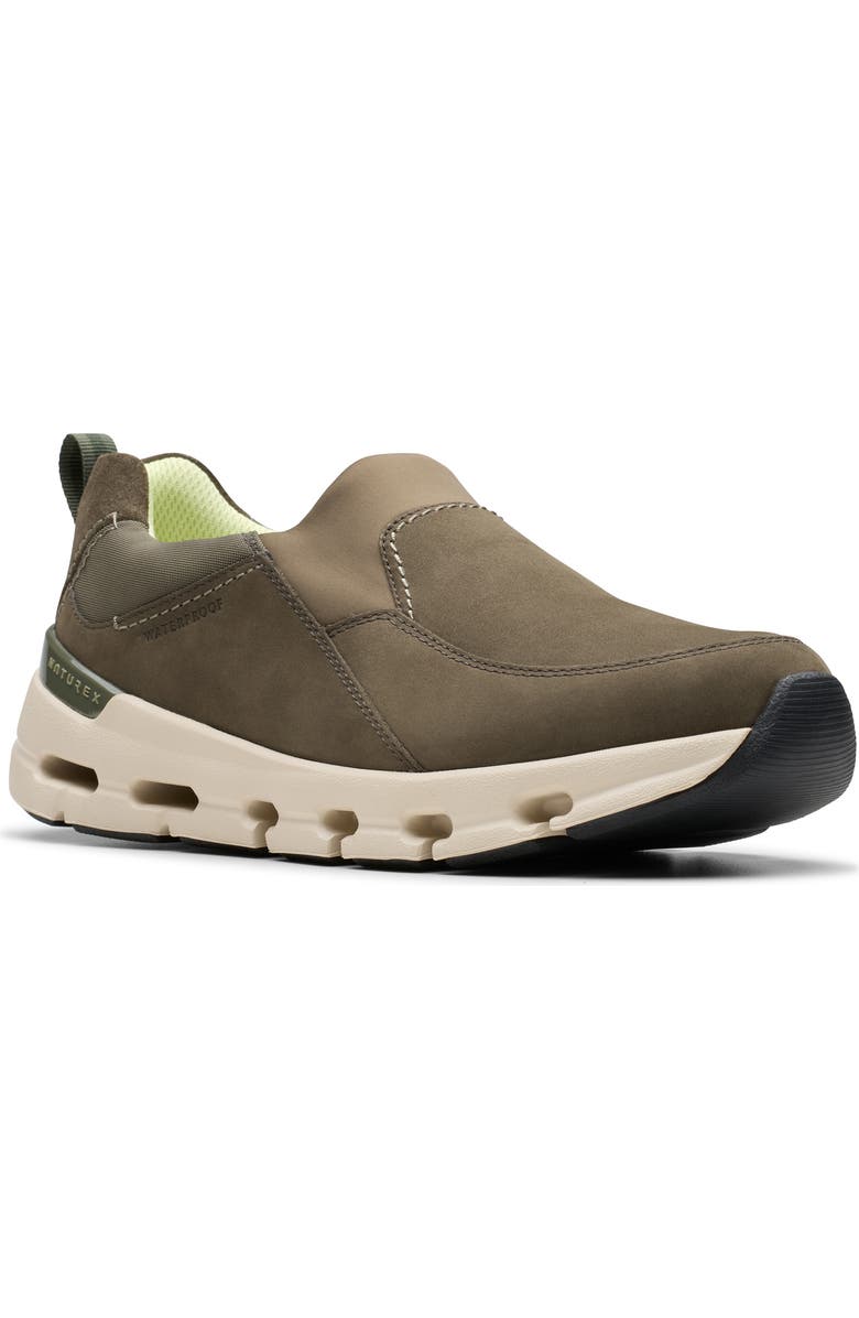 Clarks<sup>®</sup> Naturex Waterproof Slip-On Sneaker, Main, color, Mole Grey Nubuck