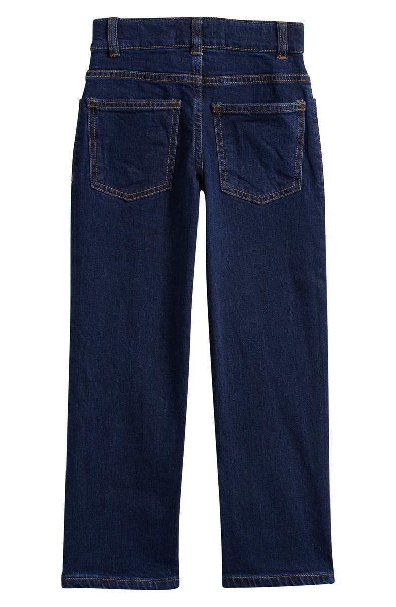 Mini Boden Kids' Everyday Straight Stretch Cotton Jeans, Alternate, color, Dark Wash