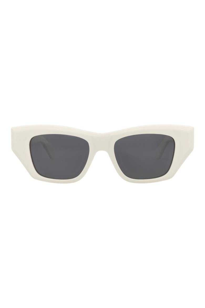 50mm Square Sunglasses, Main, color, WHITE WHITE GREY